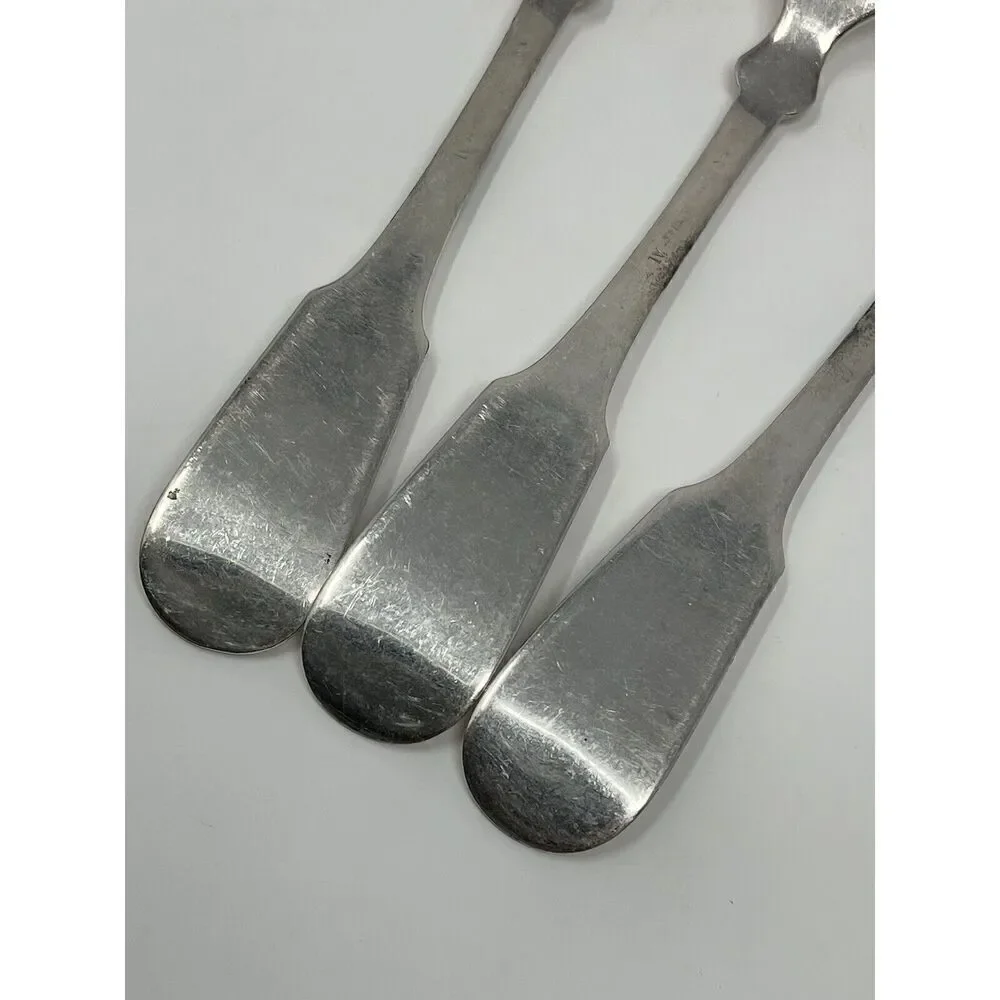 Rogers International Tipped 7 1/2” Dinner Forks Engraved Silverplate Set Of 3